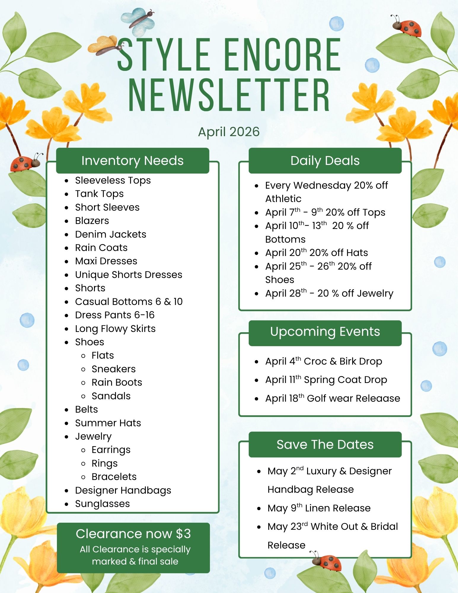 april 2026 Newsletter